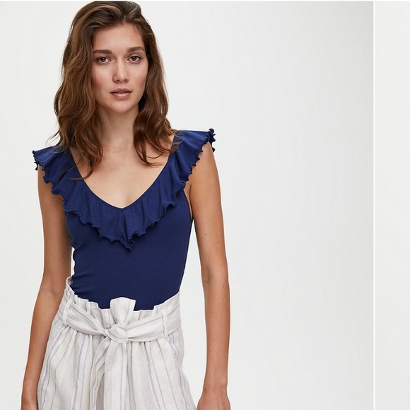 Aritzia Wilfred Danette Bodysuit in Size Small, Color Gray - Picture 6 of 7